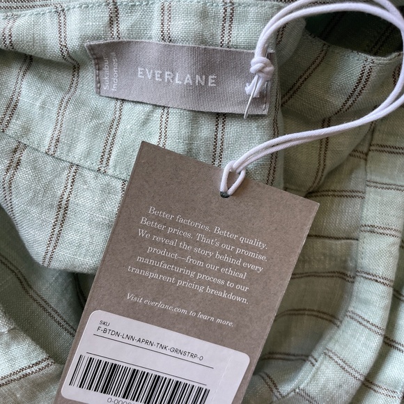 Everlane The Apron Linen Tan in Mint Green- Size 0- BRAND NEW - Picture 5 of 9